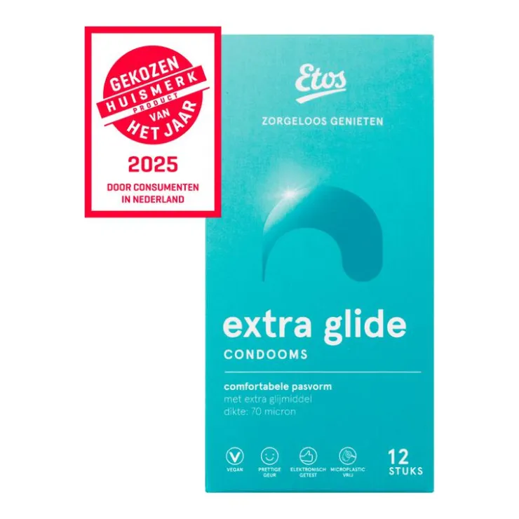 Etos Condooms Extra Glijmiddel 12 stuks