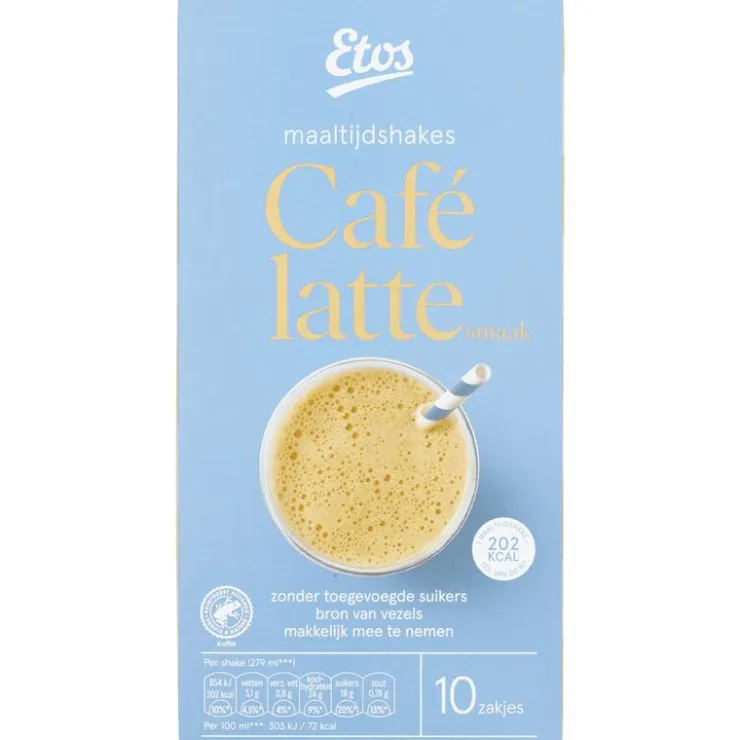 Etos Maaltijdshake Café Latte 10 sachets