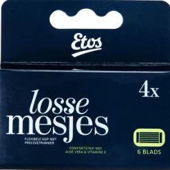 Heren Etos Scheermes Man Navul 6 Blads Zwart 4 stuks