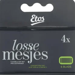 Heren Etos Scheermes Man Navul 6 Blads Zwart 4 stuks