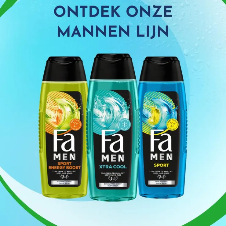 Heren FA Men Extreme Cool Douchegel & Shampoo 250 ML