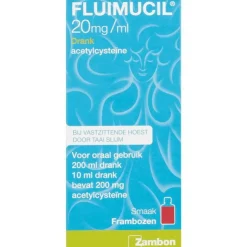 Fluimucil 20 mg/ml Hoestdrank Frambozensmaak