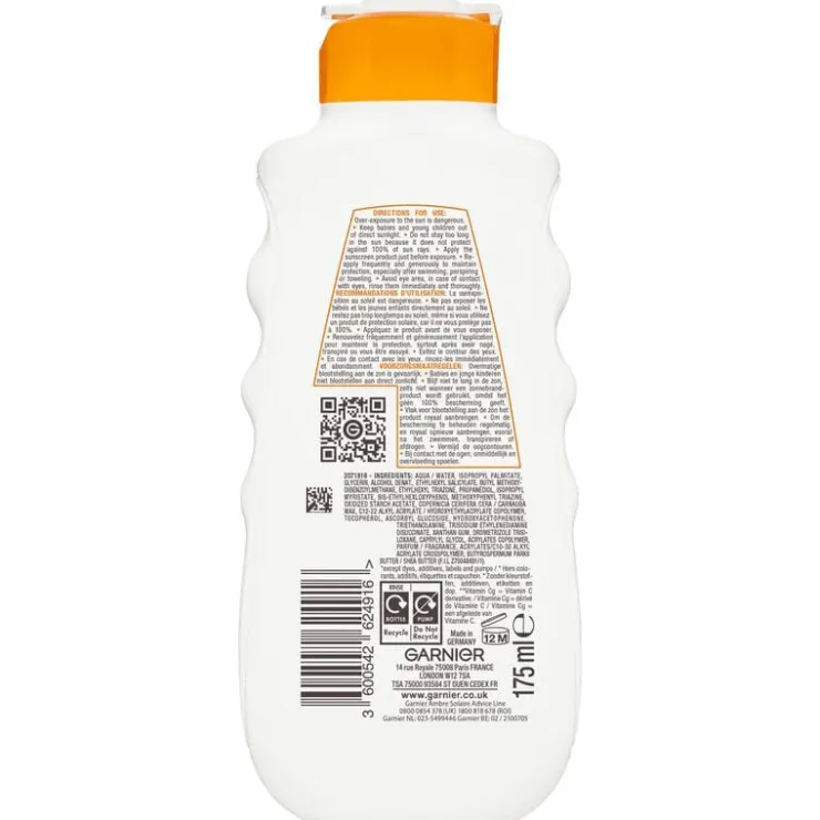 Garnier Ambre Solaire Hydra 24H Protect Lotion Zonnebrandcrème SPF30 175ml Waterresistent Vitamine Cg