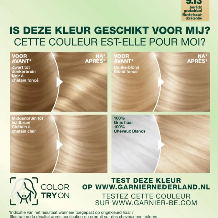 Nutrisse Garnier Crème 9.13 Zeer Licht Goud Asblond Haarverf