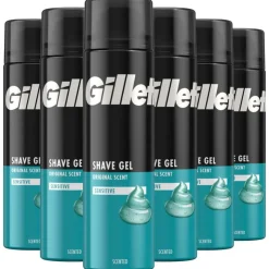 Heren Gillette Classic Sensitive Scheergel Gevoelige Huid 200 ML Multipack 6 stuks
