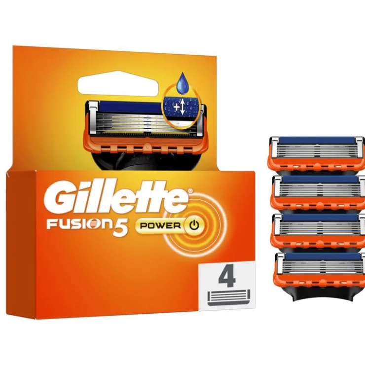 Heren Gillette Fusion5 Power Navulmesjes 4 Stuks