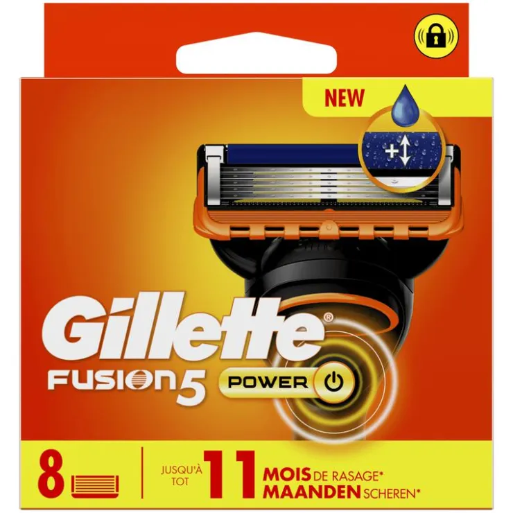 Heren Gillette Fusion5 Power Navulmesjes 8 Stuks
