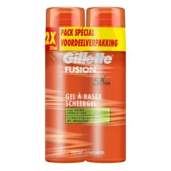 Heren Gillette Fusion Scheergel Gevoelige Huid 200 ML 2 Stuks