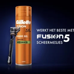 Heren Gillette Fusion Scheergel Gevoelige Huid 200 ML 2 Stuks