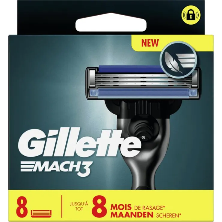 Heren Gillette Mach3 Navulmesjes 8 Stuks