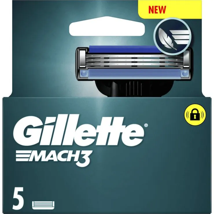 Heren Gillette Mach3 Navulmesjes 5 Stuks
