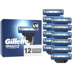 Heren Gillette Mach3 Turbo Navulmesjes 12 Stuks