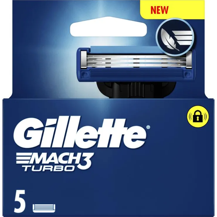 Heren Gillette Mach3 Turbo Navulmesjes 5 Stuks