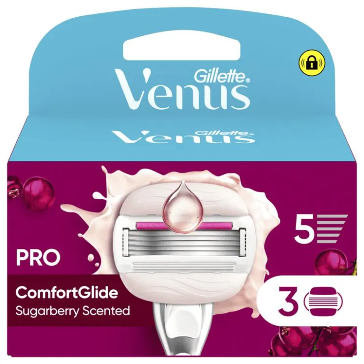 Heren Gillette Venus ComfortGlide Sugarberry Navulmesjes 3 Stuks