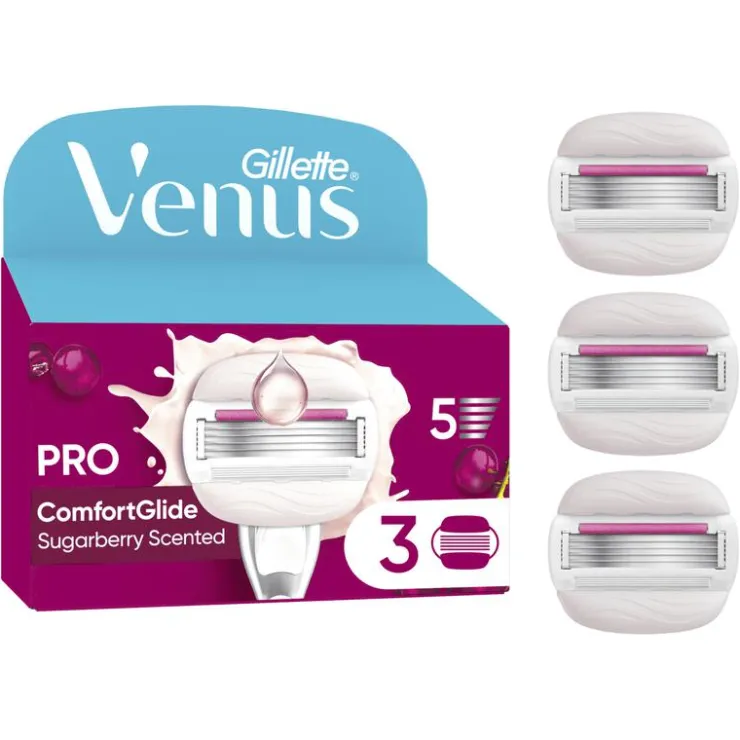 Heren Gillette Venus ComfortGlide Sugarberry Navulmesjes 3 Stuks
