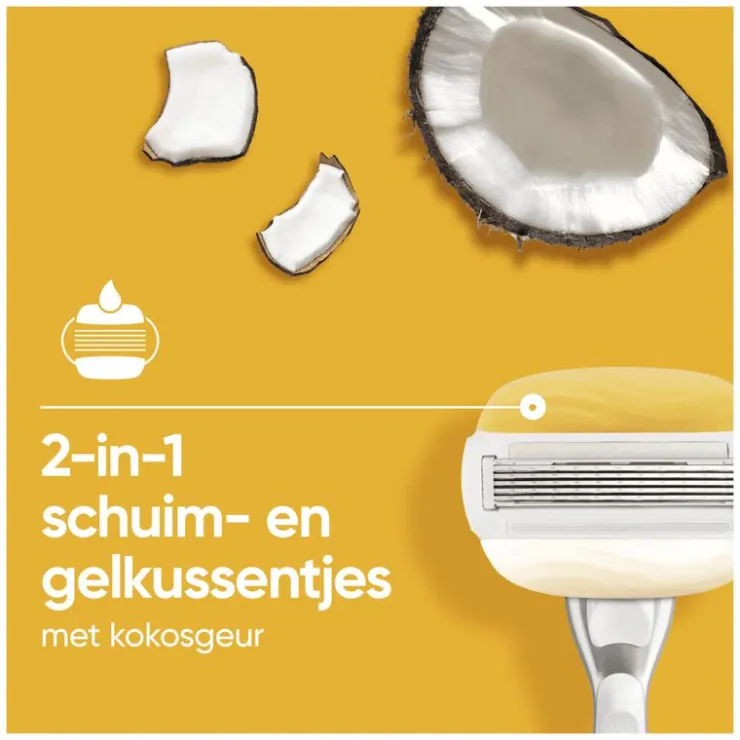 Heren Gillette Venus Comfortglide Coconut Luipaard Scheersysteem 5 Blades plus 1 Mesje
