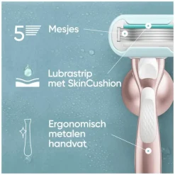 Heren Gillette Venus Deluxe Smooth Sensitive Rose Gold Scheersysteem 5 Blades