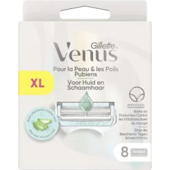 Heren Gillette Venus Voor Huid En Schaamhaar Aloe Vera Navulmesjes 8 Stuks