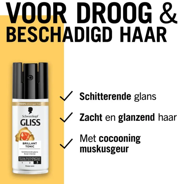 Gliss Kur brilliant tonic droog beschadigd haar