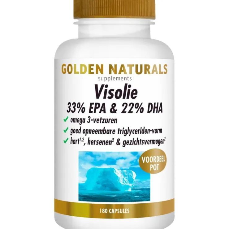 Golden Naturals Visolie 33% EPA & 22% DHA Softgel Capsules 180 stuks
