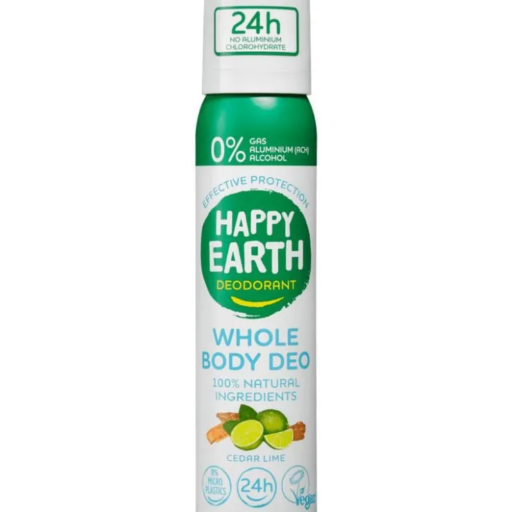 Happy Earth 100% Natural Whole Body Deo Spray Cedar Lime 100ML