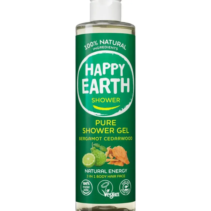 Happy Earth 100% Natuurlijke Bergamot Cedarwood Douchegel 300 ML