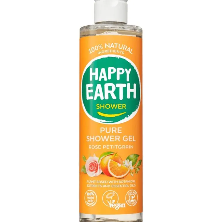 Happy Earth 100% Natuurlijke Shower Gel Rose Petitgrain