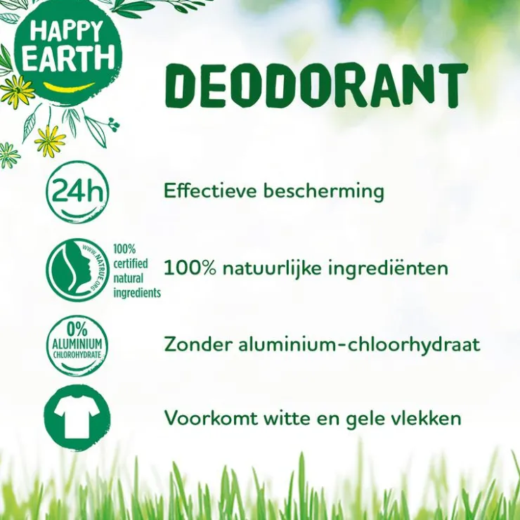 Happy Earth 100% Natuurlijke Lavender Ylang Deodorant Roller 75 ML