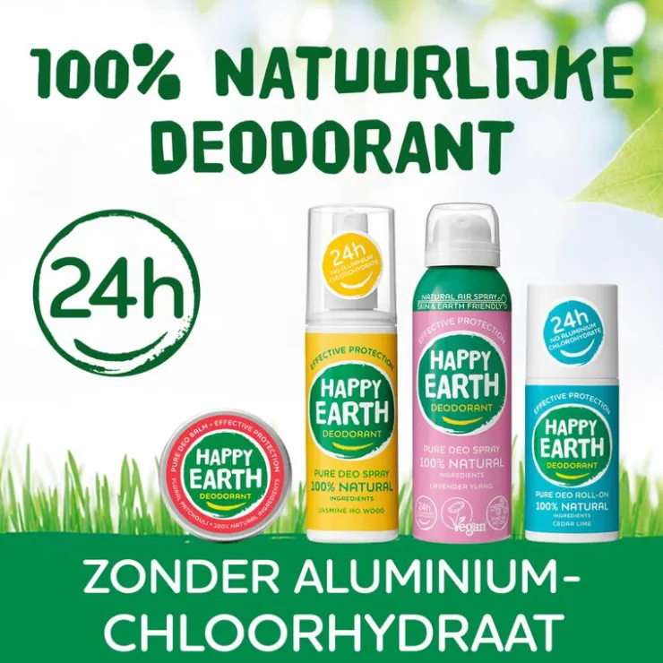 Happy Earth 100% Natuurlijke Bergamot Deodorant Balm 45 gram