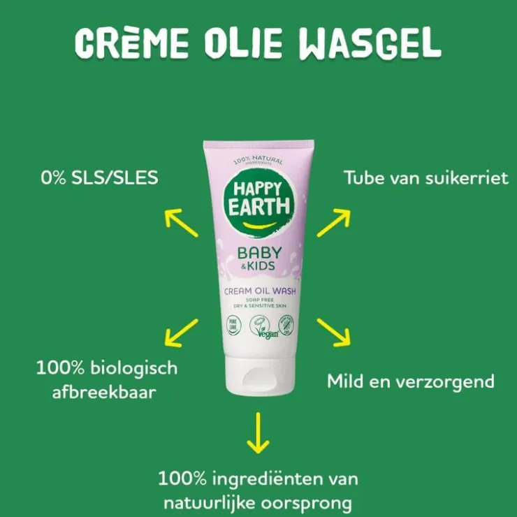 Happy Earth Cream Oil Wash 200 ml