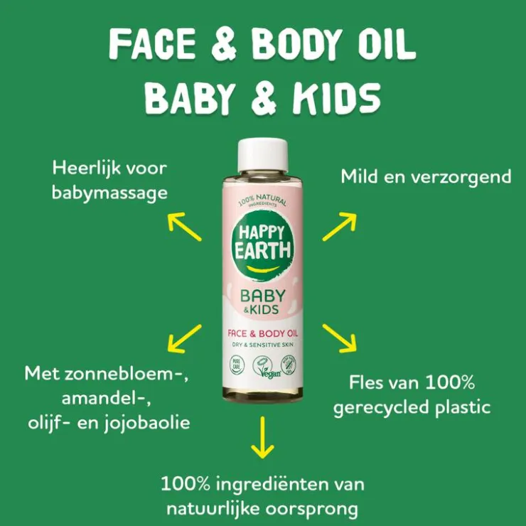 Happy Earth Gezicht & Lichaam Olie Baby & Kids