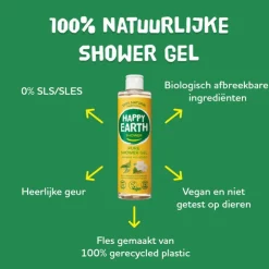 Happy Earth Jasmine Ho Wood 100% Natuurlijke Douchegel 300 ML