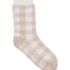 Impuls Fashion Huissokken wit beige ruit one size - 1 paar