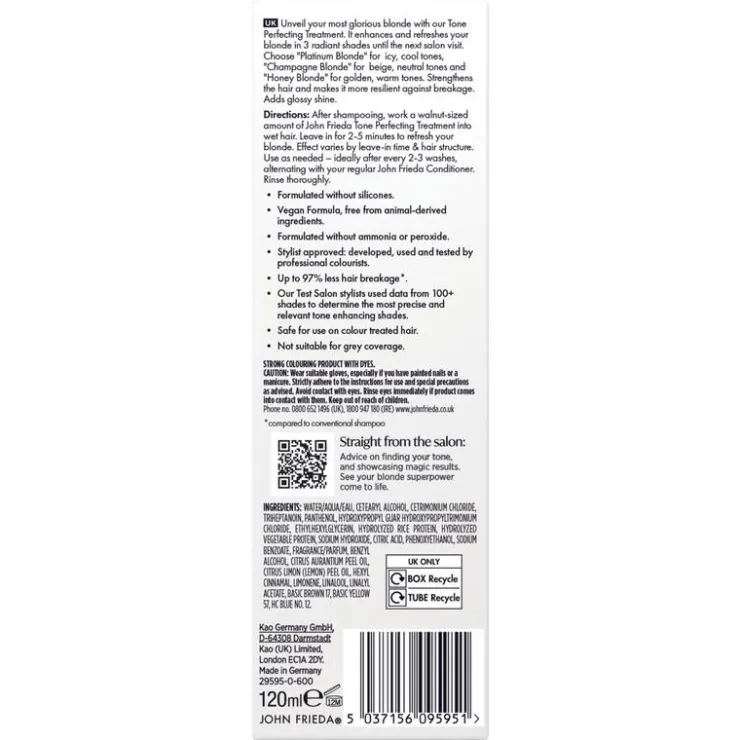 John Frieda Salon Blonde Tone Perfecting Treatment Honey Blonde 120 ML