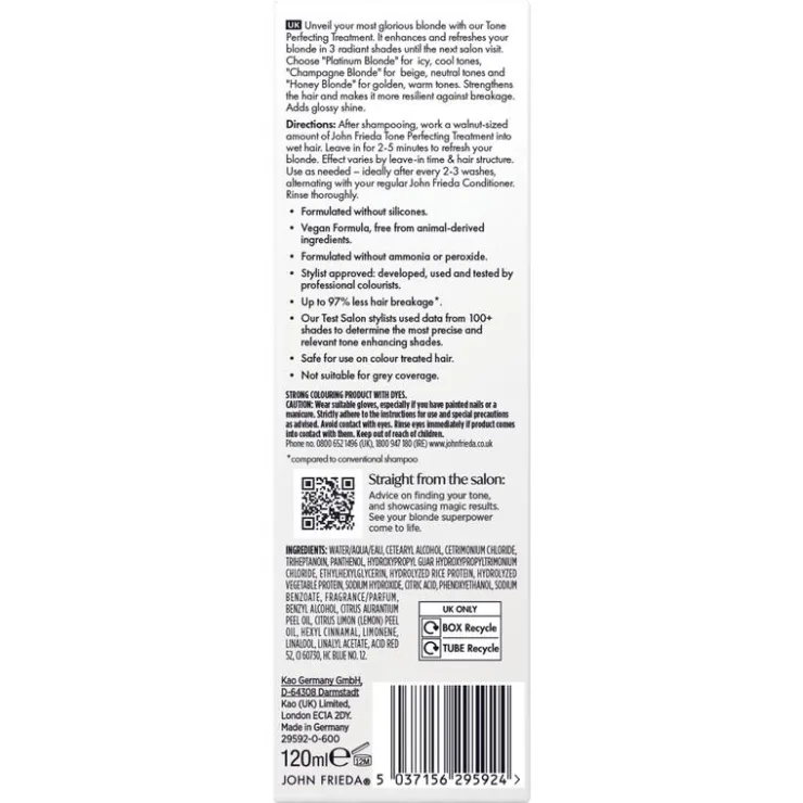 John Frieda Salon Blonde Tone Perfecting Treatment Champagne Blonde 120 ML