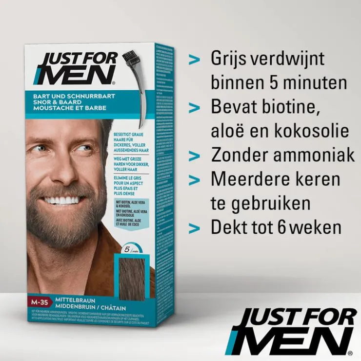Heren Just For Men Snor & Baard Middenbruin M35