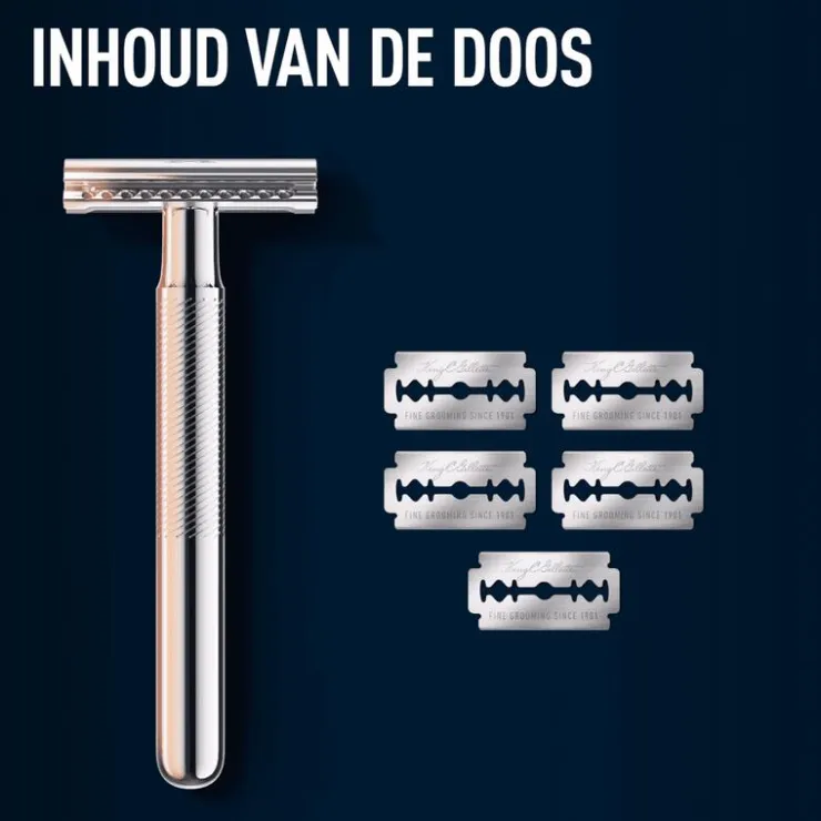 Heren King C Gillette King C. Gillette Double Edge Safety Scheersysteem Met 5 Navulmesjes