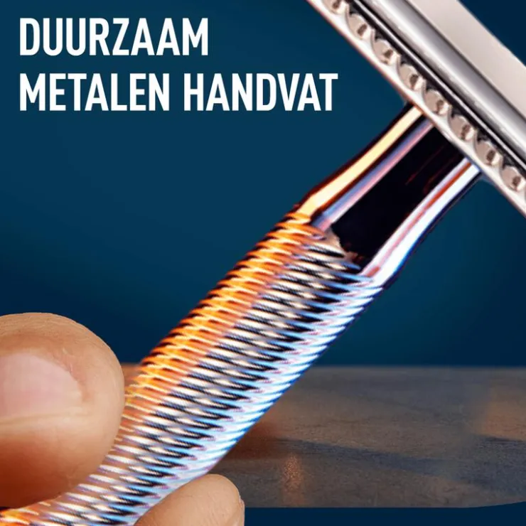 Heren King C Gillette King C. Gillette Double Edge Safety Scheersysteem Met 5 Navulmesjes