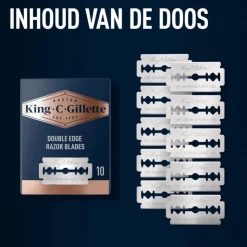 Heren King C Gillette King C. Gillette Double Edge Razor Navulmesjes 10 Stuks