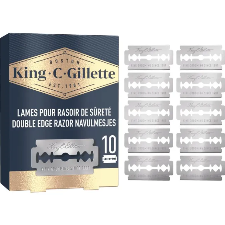 Heren King C Gillette King C. Gillette Double Edge Razor Navulmesjes 10 Stuks