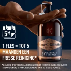 Heren King C Gillette King C. Gillette 3-in-1 Baard En Gezichtsreiniger 350 ML