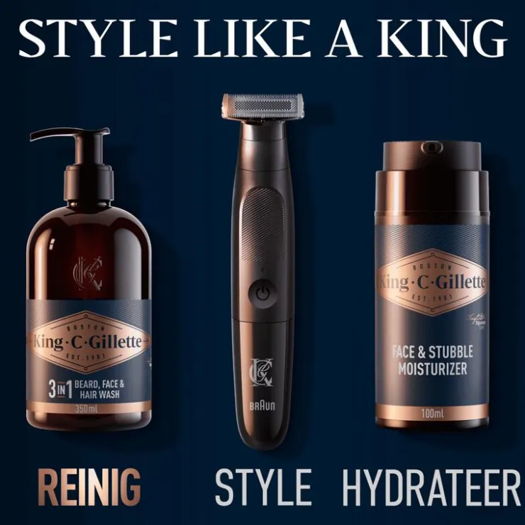 Heren King C Gillette King C. Gillette 3-in-1 Baard En Gezichtsreiniger 350 ML