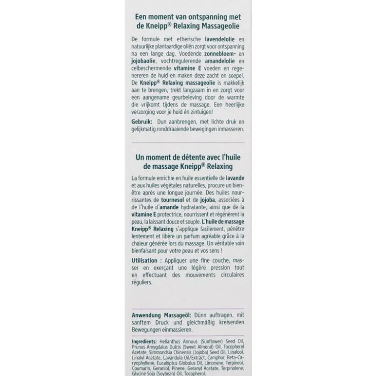 Kneipp Relaxing Massageolie 100 ML