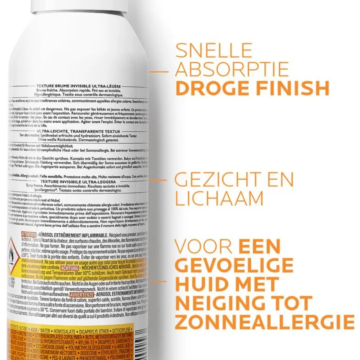 La Roche-Posay Anthelios Lichaamsmist SPF50+ 200 ML