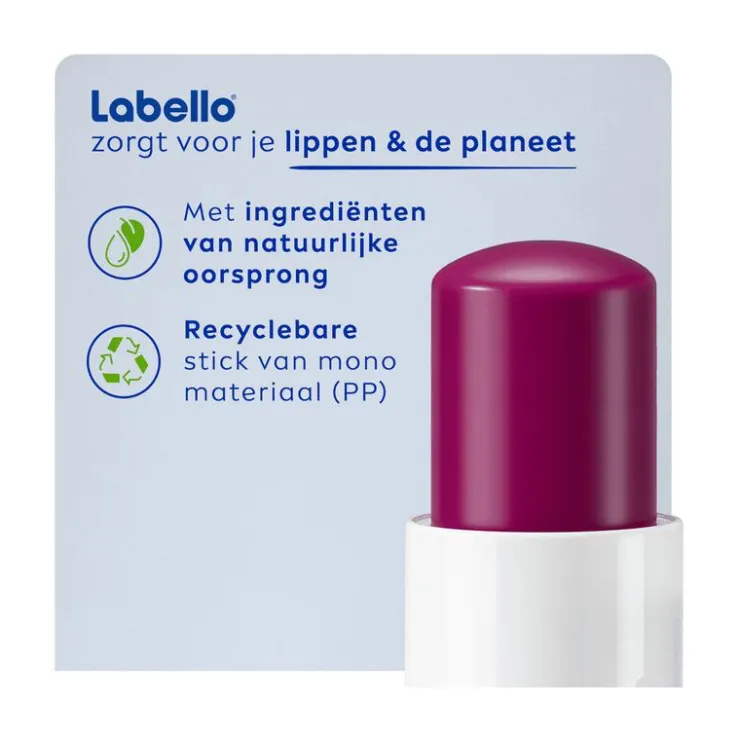 Labello Blackberry Shine Lippenbalsem 24u Hydratatie Bordeauxrood 1 Stuk
