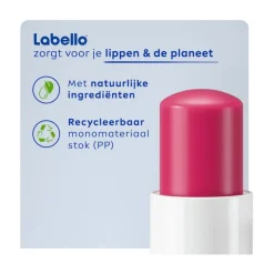 Labello Cherry Shine Lippenbalsem 24u Hydratatie Zachtrood 1 Stuk