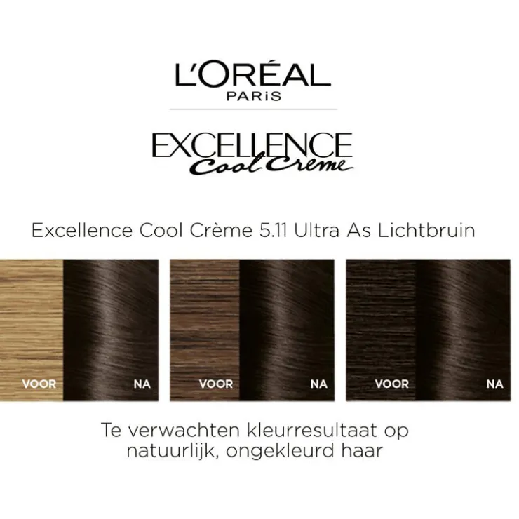 L'Oréal Paris Excellence Cool Creams Permanente Haarverf 5.11 Ultra Ash Lichtbruin