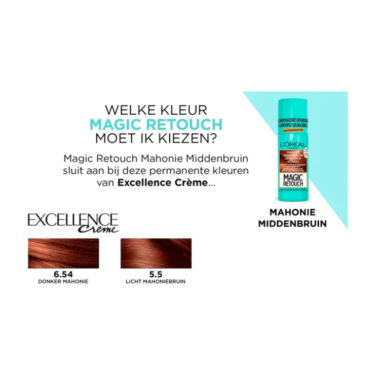 L'Oréal Paris Magic Retouch Camouflerende Uitgroeispray Mahonie Middenbruin 75 ML
