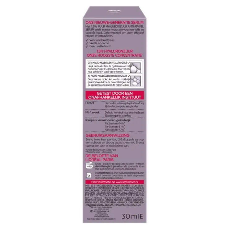 L'Oréal Paris Revitalift Filler 1,5% Hyaluronzuur Serum 30ML