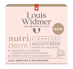 Louis Widmer nutriderm Pigmacare Nachtcrème Zonder Parfum 50 ML